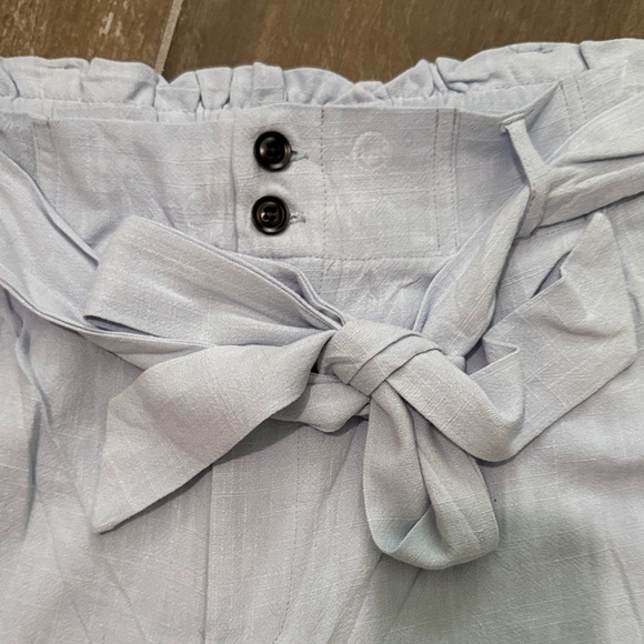 Pink Lily Soft light blue High Waist Bow Shorts - Picture 2 of 10